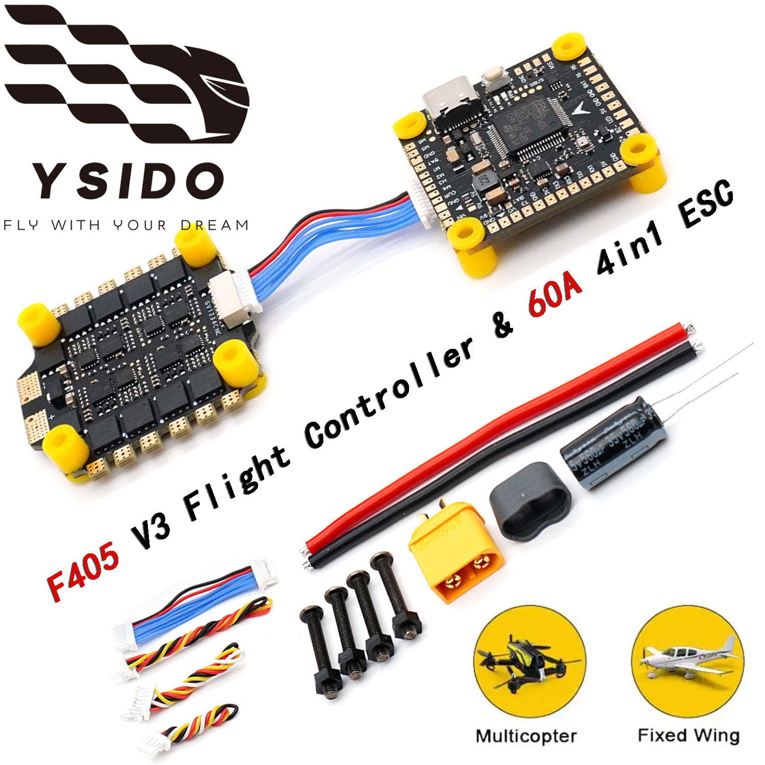 Mateksys Flight Controller F405 Wte - Controlador de Voo YSIDO F4 F405