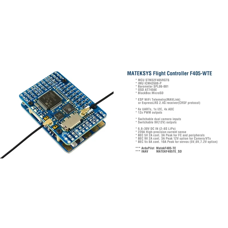 Barômetro de Controle de Voo S - Mateksys Flight Controller F405 Wte avaliação e preço
