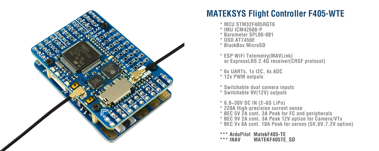 Controlador de vôo Matek Matek - Mateksys Flight Controller F405 Wte avaliação e preço
